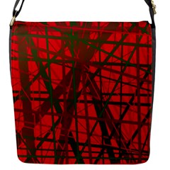 Red Pattern Flap Messenger Bag (s) by Valentinaart