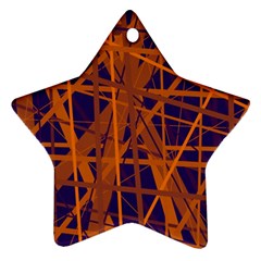 Blue and orange pattern Ornament (Star) 