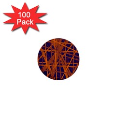 Blue and orange pattern 1  Mini Buttons (100 pack) 