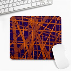 Blue and orange pattern Large Mousepads