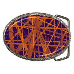 Blue and orange pattern Belt Buckles