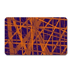 Blue And Orange Pattern Magnet (rectangular) by Valentinaart