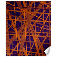 Blue and orange pattern Canvas 16  x 20  