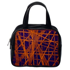 Blue and orange pattern Classic Handbags (One Side)