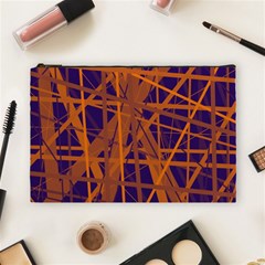 Blue and orange pattern Cosmetic Bag (Large) 