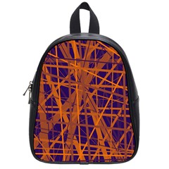 Blue and orange pattern School Bags (Small) 