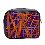 Blue and orange pattern Mini Toiletries Bag 2-Side Back