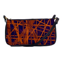 Blue And Orange Pattern Shoulder Clutch Bags by Valentinaart