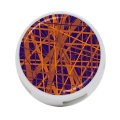 Blue and orange pattern 4-Port USB Hub (One Side)