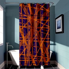 Blue and orange pattern Shower Curtain 36  x 72  (Stall) 