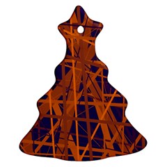 Blue And Orange Pattern Christmas Tree Ornament (2 Sides)