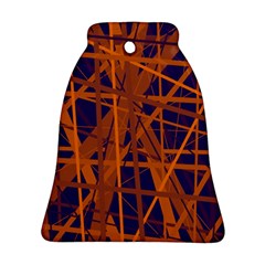 Blue And Orange Pattern Bell Ornament (2 Sides) by Valentinaart