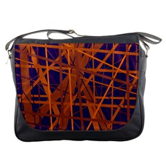 Blue and orange pattern Messenger Bags