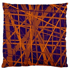 Blue and orange pattern Standard Flano Cushion Case (Two Sides)