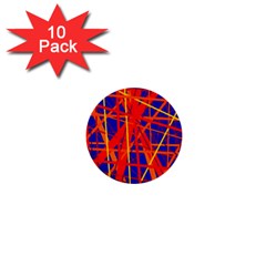 Orange And Blue Pattern 1  Mini Buttons (10 Pack)  by Valentinaart