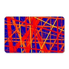 Orange And Blue Pattern Magnet (rectangular) by Valentinaart