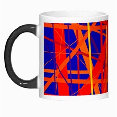 Orange And Blue Pattern Morph Mugs by Valentinaart