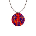 Orange and blue pattern Button Necklaces Front