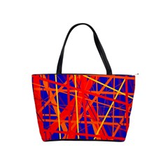 Orange And Blue Pattern Shoulder Handbags by Valentinaart