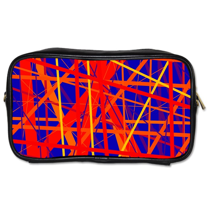 Orange and blue pattern Toiletries Bags 2-Side