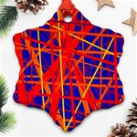 Orange and blue pattern Snowflake Ornament (2-Side) Back