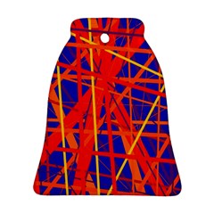 Orange And Blue Pattern Bell Ornament (2 Sides) by Valentinaart