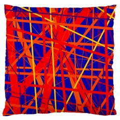 Orange And Blue Pattern Large Cushion Case (two Sides) by Valentinaart