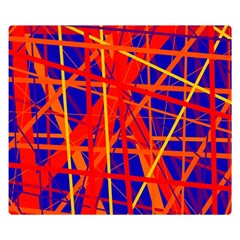 Orange And Blue Pattern Double Sided Flano Blanket (small) 