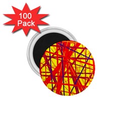 Yellow And Orange Pattern 1 75  Magnets (100 Pack) 