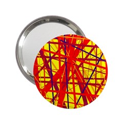 Yellow And Orange Pattern 2 25  Handbag Mirrors by Valentinaart