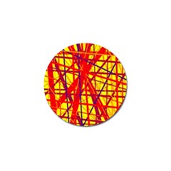 Yellow And Orange Pattern Golf Ball Marker by Valentinaart