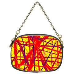 Yellow And Orange Pattern Chain Purses (one Side)  by Valentinaart