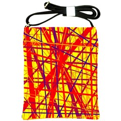 Yellow And Orange Pattern Shoulder Sling Bags