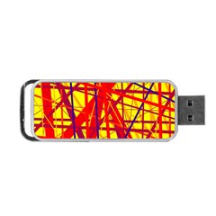 Yellow And Orange Pattern Portable Usb Flash (one Side)