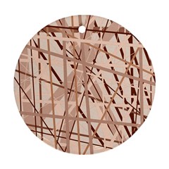 Brown Pattern Round Ornament (two Sides)  by Valentinaart