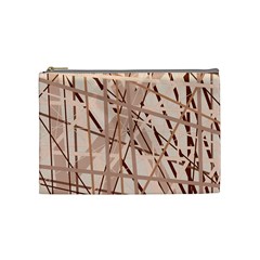 Brown Pattern Cosmetic Bag (medium)  by Valentinaart