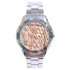 Brown Pattern Stainless Steel Analogue Watch by Valentinaart