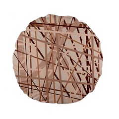 Brown Pattern Standard 15  Premium Flano Round Cushions