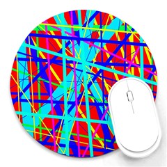 Colorful Pattern Round Mousepads by Valentinaart