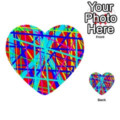 Colorful Pattern Multi-purpose Cards (heart)  by Valentinaart