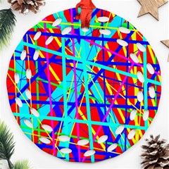 Colorful Pattern Round Filigree Ornament (2side)