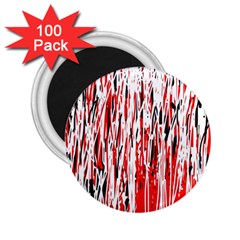 Red, Black And White Pattern 2 25  Magnets (100 Pack)  by Valentinaart