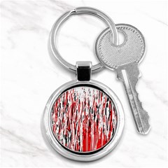 Red, Black And White Pattern Key Chains (round)  by Valentinaart