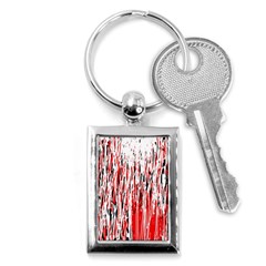 Red, Black And White Pattern Key Chains (rectangle)  by Valentinaart