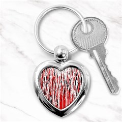 Red, Black And White Pattern Key Chains (heart)  by Valentinaart