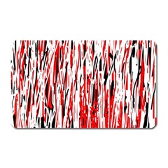 Red, Black And White Pattern Magnet (rectangular) by Valentinaart