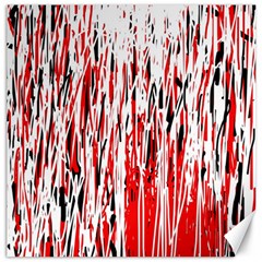 Red, Black And White Pattern Canvas 16  X 16   by Valentinaart