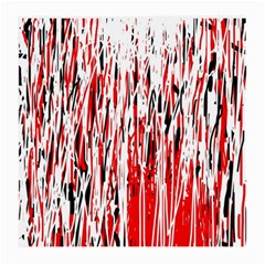 Red, Black And White Pattern Medium Glasses Cloth (2-side) by Valentinaart