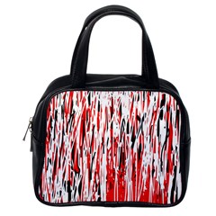 Red, Black And White Pattern Classic Handbags (one Side) by Valentinaart