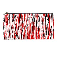 Red, Black And White Pattern Pencil Cases by Valentinaart